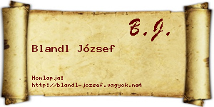 Blandl József névjegykártya